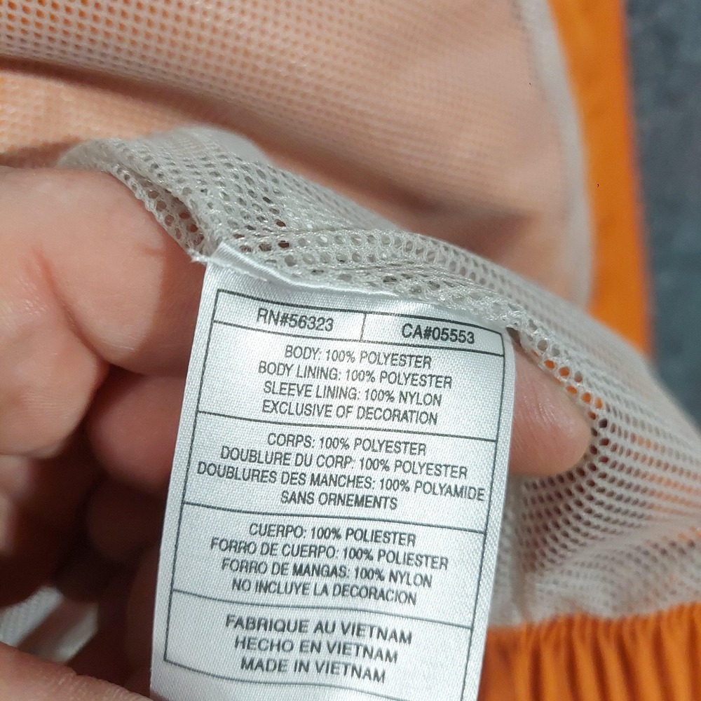 Vintage Nike Jacket Mens XL Orange Hooded Windbreaker Full‎ Zip Lightweight Logo - Picture 5 of 9